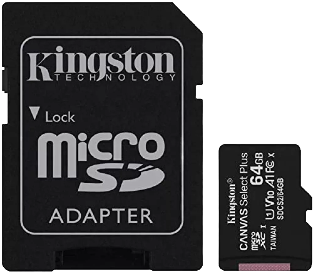 Kingston - Canvas Select Plus - MicroSD Class 10 Memory Card & SD Adapter - 64GB