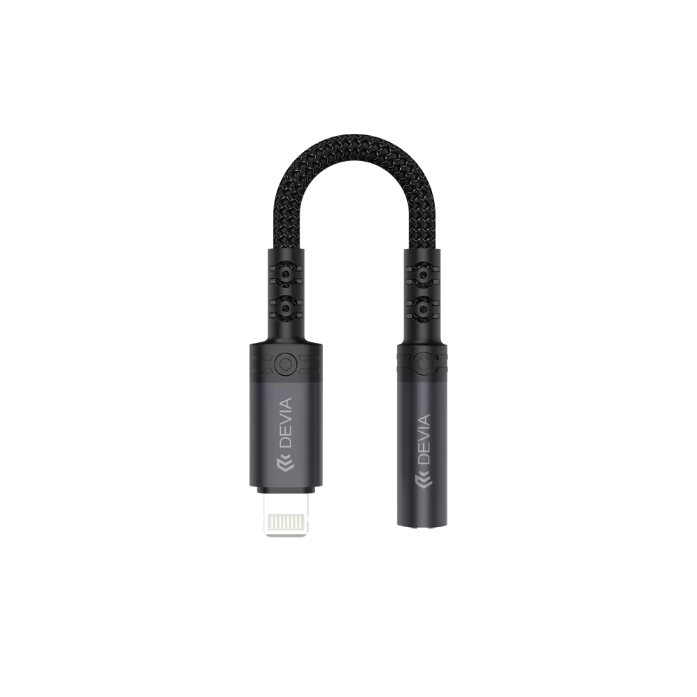 Devia - Non-MFI Lightning to 3.5mm Headphone Adapter - Black
